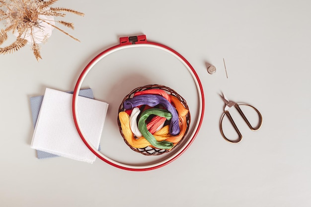 Робоче місце з вишивкою